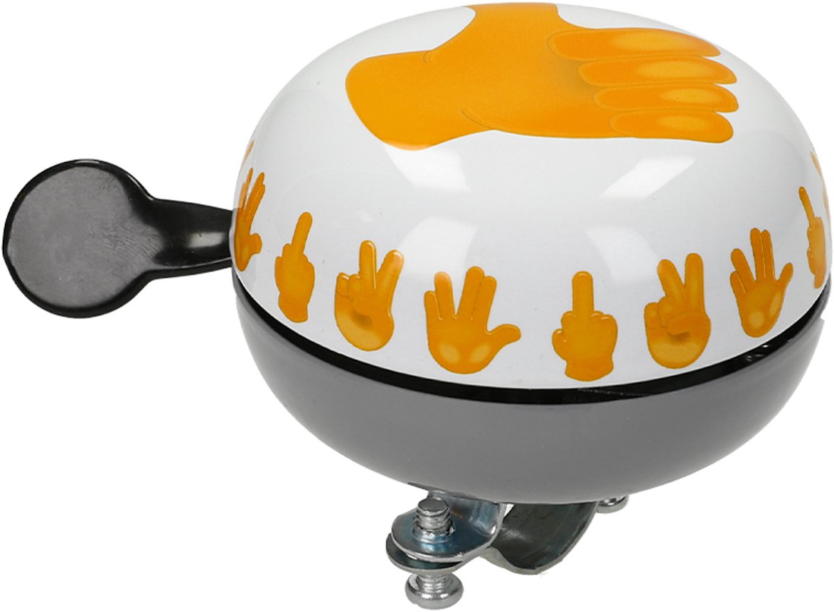 Fietsbel Ding-Dong Widek Emoticon Thumbs Up ø80mm - wit/zwart/geel (op kaart) Fiets kopen online