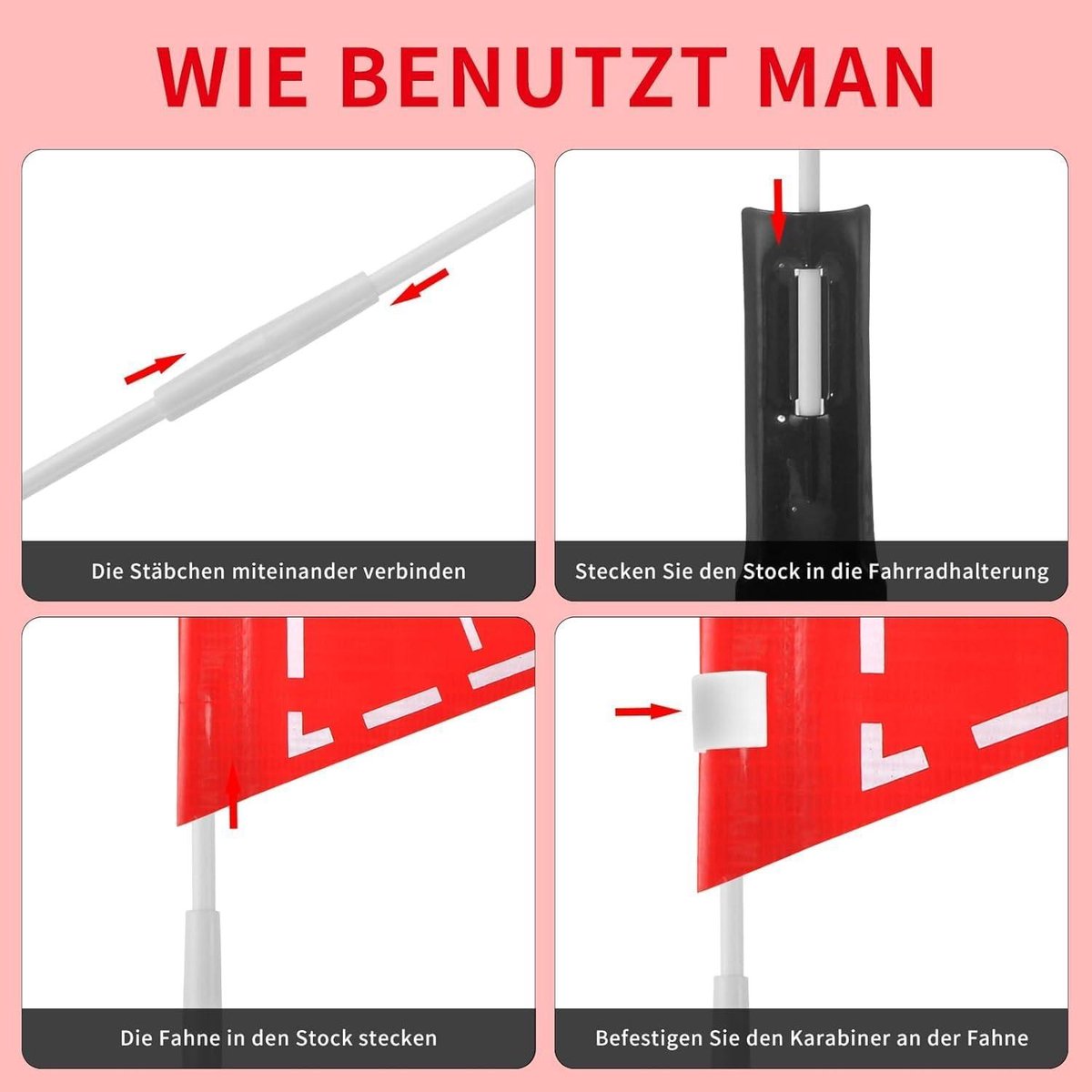 Fietswimpel voor Kinderen - Brandweer Motief - Veiligheidswimpel - 2 Stuks - Jongens - Kinderfiets Accessoires - Rood - Geschikt voor Outdoor Gebruik Kinderfiets kopen online