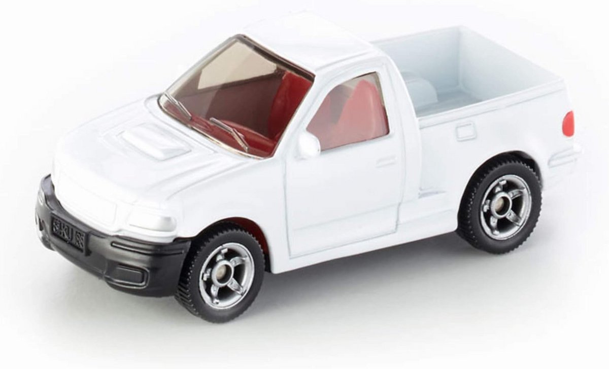 gedetailleerde pick up truck modelauto wit metaal en kunststof met trekhaak