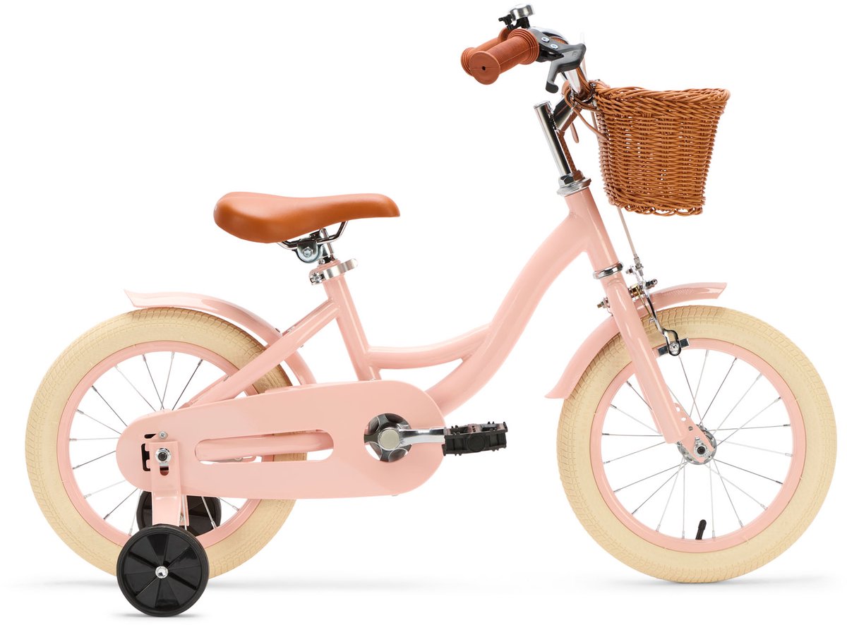 generation blanco 14 inch roze kinderfiets met mandje