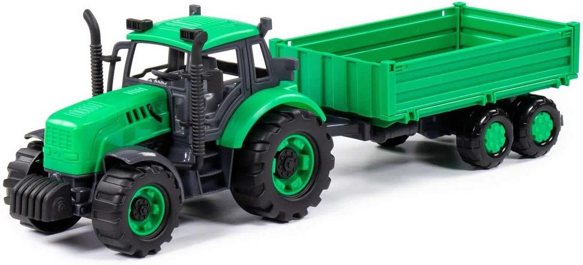 Groene Speelgoed Tractor met Kiepwagen en Aanhanger voor Kinderen vanaf 3 Jaar Speelgoedkruiwagen kopen online