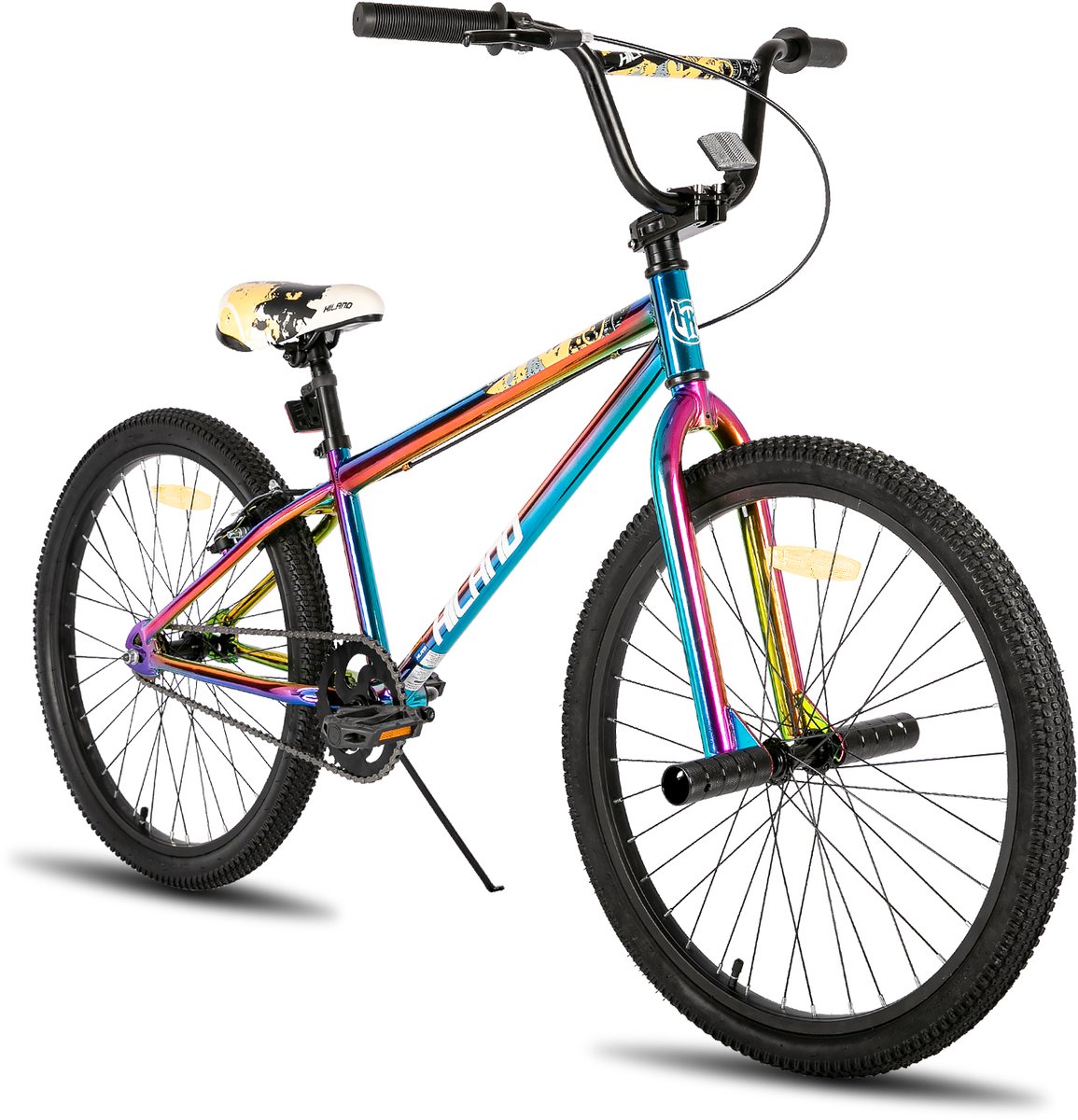 hiland 24 inch bmx fiets freestyle voor tieners volwassenen inclusief 2 pegs meerdere kleuren