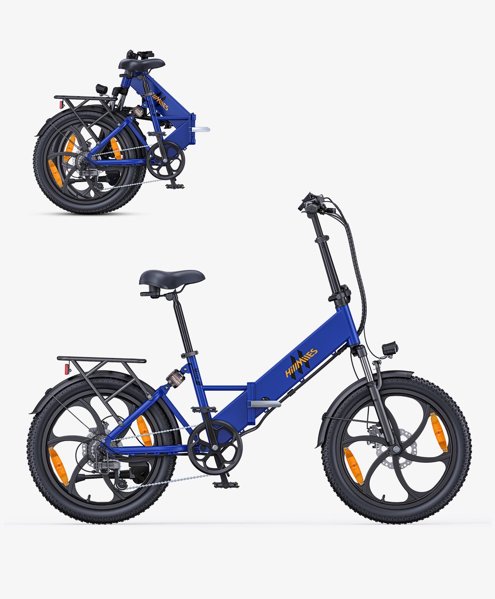 hillmiles mile 2 elektrische fiets actieradius 60km verwijderbare batterij 36v13ah motor 250w shimano 7 versnellingen 20 inch opvouwbare city commuter e bike blauw
