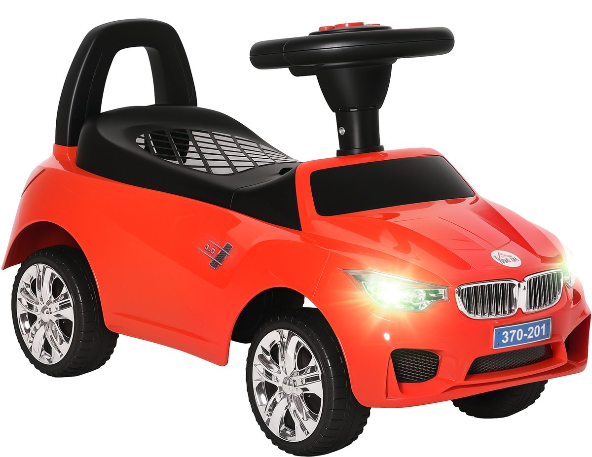 HOMCOM - Kinderauto met glijbaan - PP - 63,5 x 28 x 36 cm - Rood Step kopen online