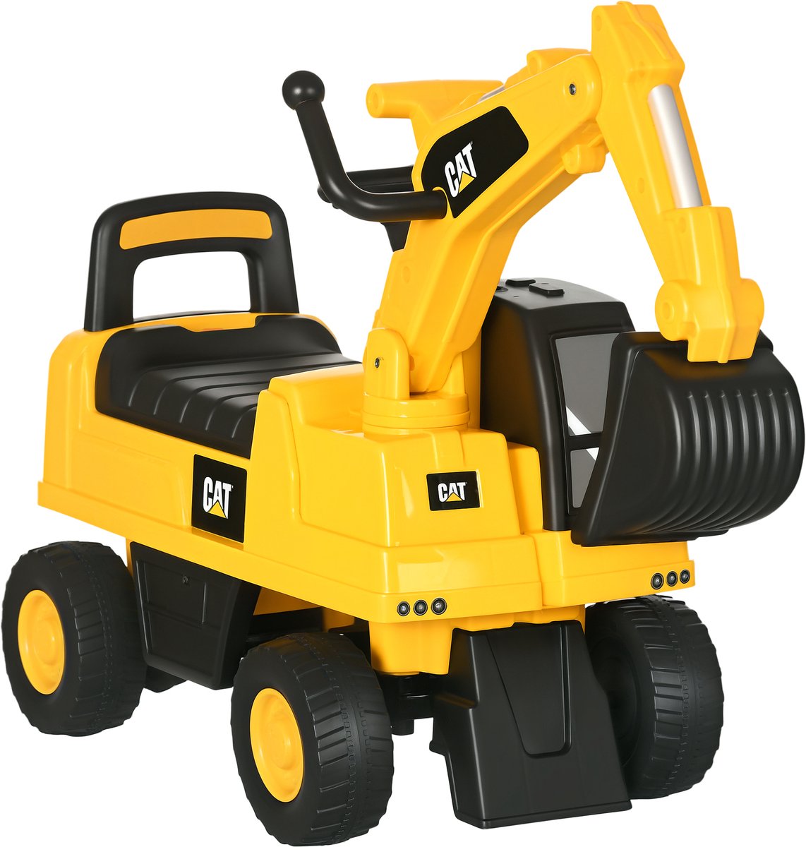 HOMCOM Kinderen Rijden-op Constructie Auto PP, Metaal 85L x 27,5B x 47,5H cm Geel Traptractor kopen online
