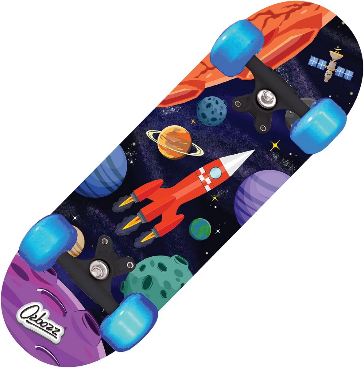 houten skateboard 17 inch met knipperende wielen voor kinderen en beginners