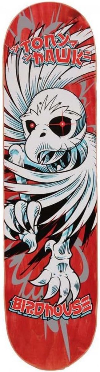 Houten Skateboard Deck Spiraal Design Rood Skateonderdeel kopen online