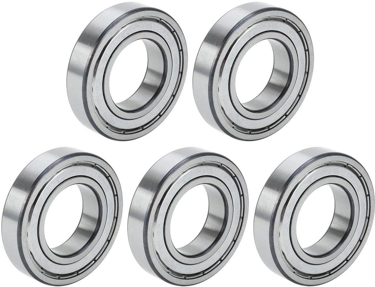 Jhubers Goods - Diepe Groefkogellagers - Hoge Kwaliteit - Smeerde Lagers - Dubbele Metalen Afdichting - Zilverkleurig - 45 x 85 x 19 mm - Scooter Skateboard Wiel - 6209ZZ - Pak van 5 Skateonderdeel kopen online