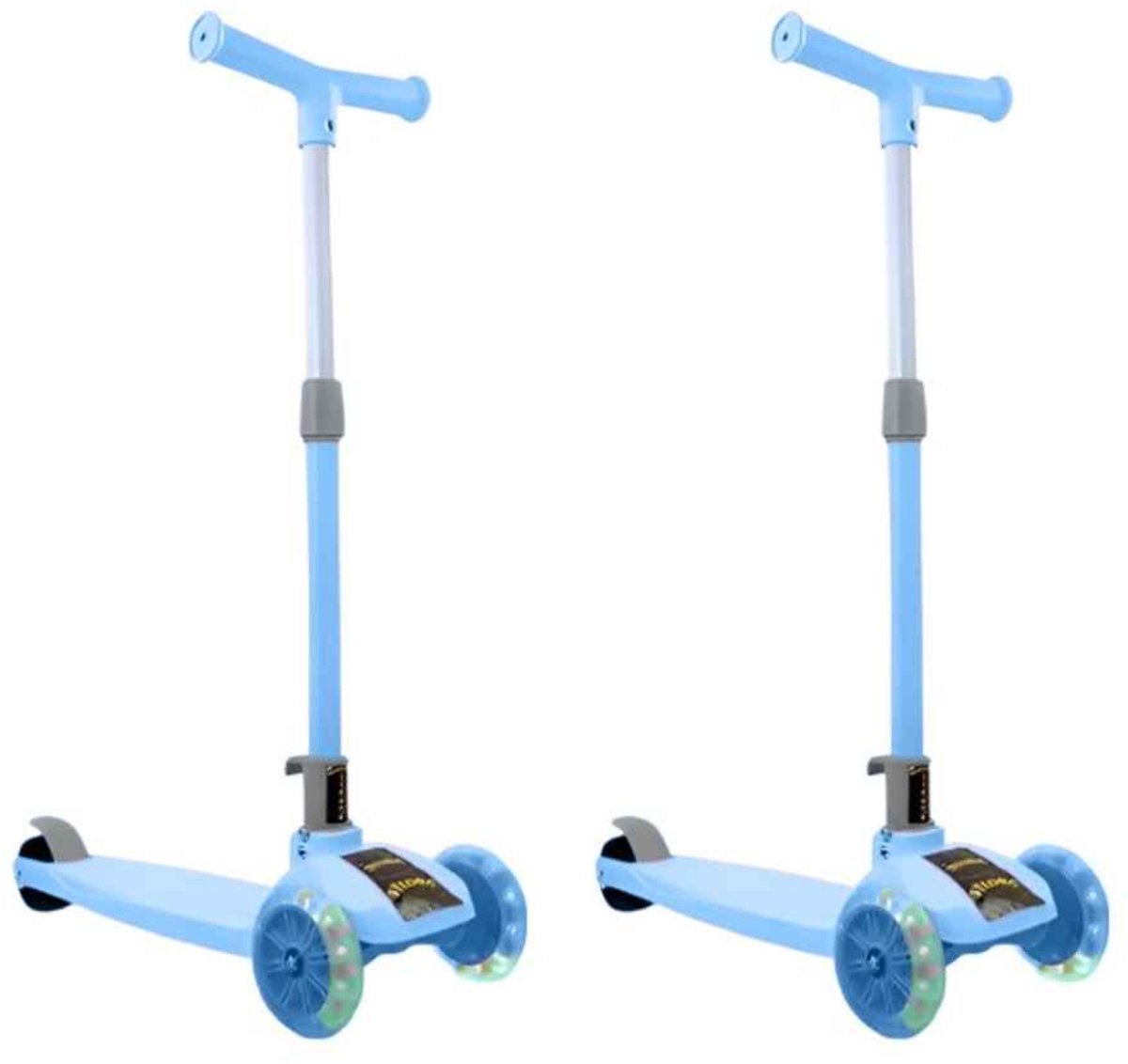 jojoy 2 stuks kinderstep 3 wielen blauw led verlichting step kinderen 3 jaar stabiel buitenspeelgoed 58x54x44cm flashride