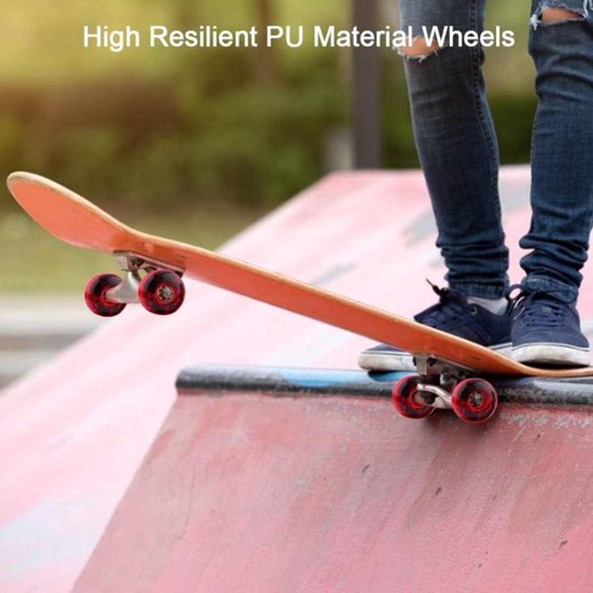 karzo outdoor classic 52 mm x 30 mm pu cruiser longboard skateboard reservewielset 4 stuks in rood