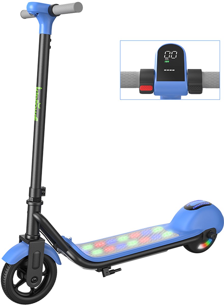 KIDDOWE K1 Elektrische Step Kinderen - LED-Scherm - 24 V / 3AH - 3 Snelheden - 6-12 Jaar Oud - 8 km kilometerstand - Blauw Step kopen online