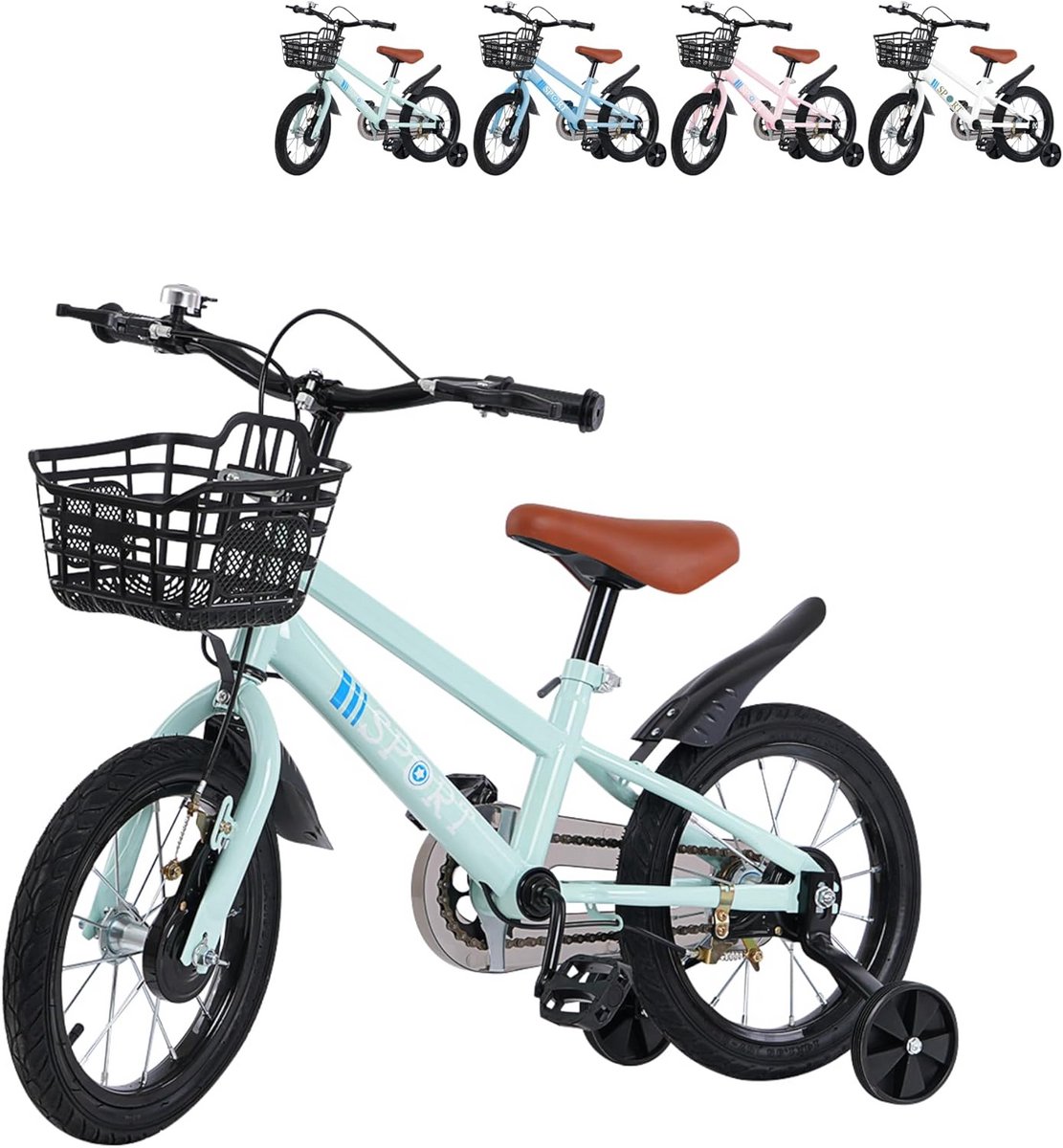 Kinderfiets 12, 14, 16 inch met zijwieltjes voor Jongens en Meisjes (2-8 jaar) Kinderfiets kopen online