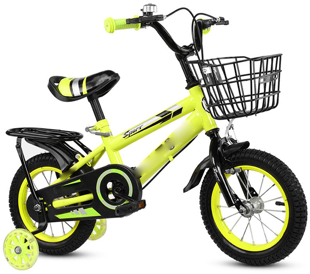 Kinderfiets - 16 Inch Fiets - voor Jongens en Meisjes vanaf 3 Jaar - met Zijwieltjes - Verstelbaar Stuur en Zadel - Geel Kinderfiets kopen online