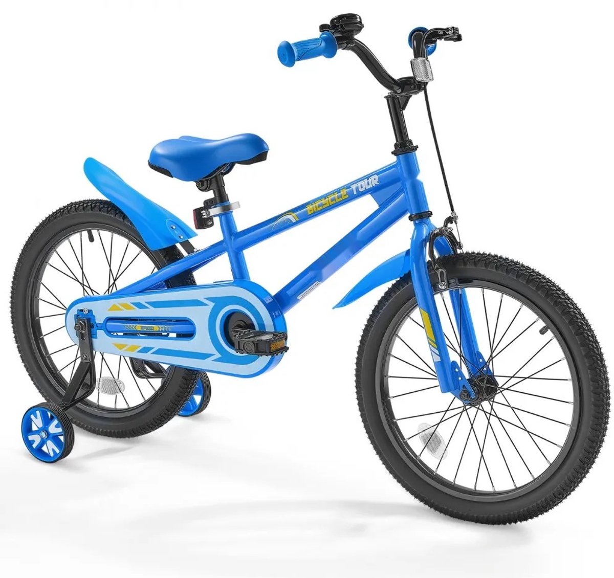 kinderfiets bmx 46 cm met zijwieltjes aanbevolen lengte 110 140 cm stevig frame eenvoudig te monteren blauw