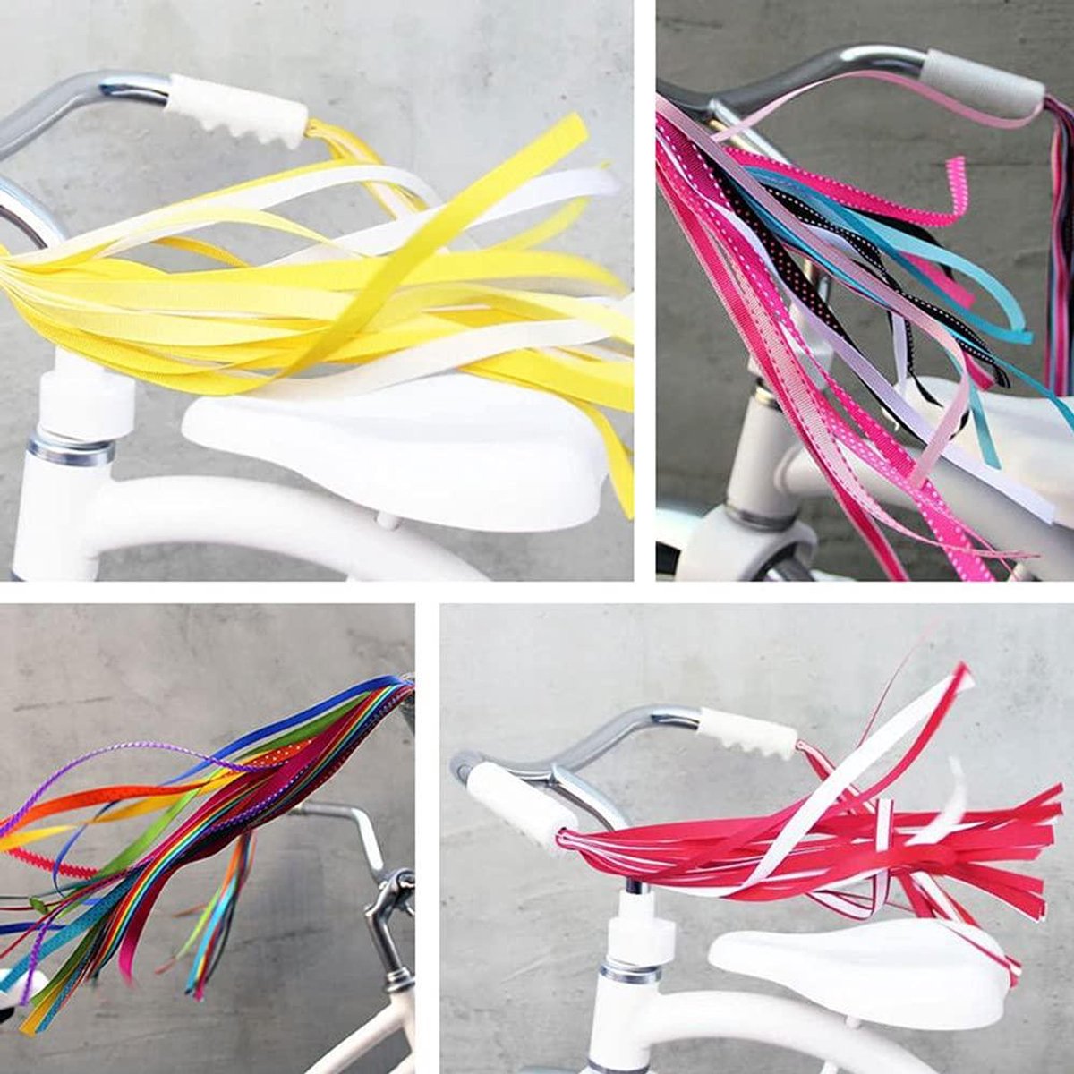 kinderfiets luchtslangen stuurfranjes stroamer handgrepen geschikt voor kinderfiets loopfiets scooter kleurrijk en kleurrijk e outfit