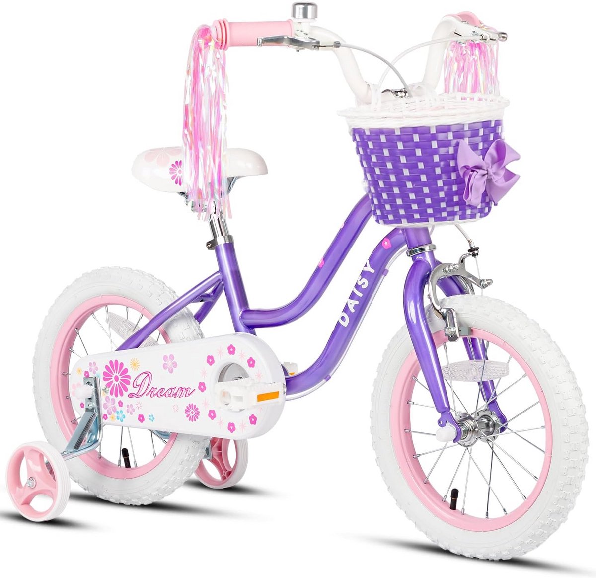 Kinderfiets voor Meisjes met Mand, Steunwielen en Bel - 12, 14, 16 Inch Kinderfiets kopen online