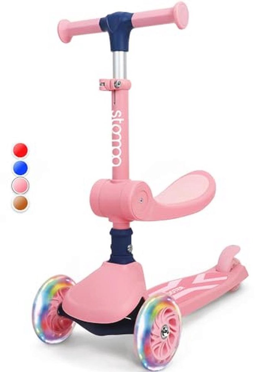 Kinderscooter 2-in-1 met LED Lichtwielen en Verstelbaar Zadel - Veilig en Veelzijdig voor Jonge Kinderen Kinderfiets kopen online