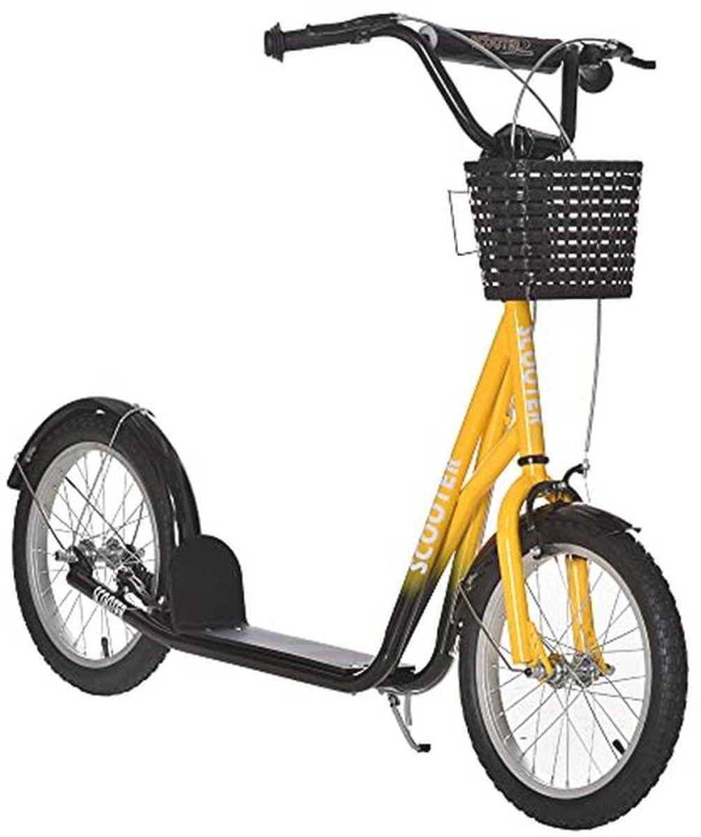 Kinderscooter met Verstelbaar Stuur en Remmen voor Kinderen 5-12 jaar – Oranje Kinderfiets kopen online