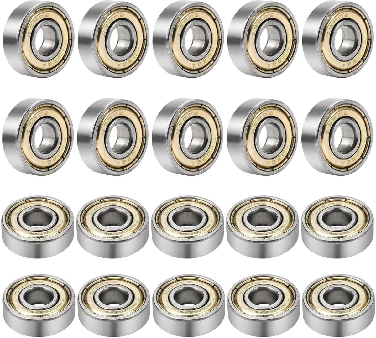 kogellagers abec 608zz staal skateboard 8x22x7 mm miniatuur double shielded 20 stuks groefkogellagers metaal scooter lagers geschikt voor miniatuur lagers