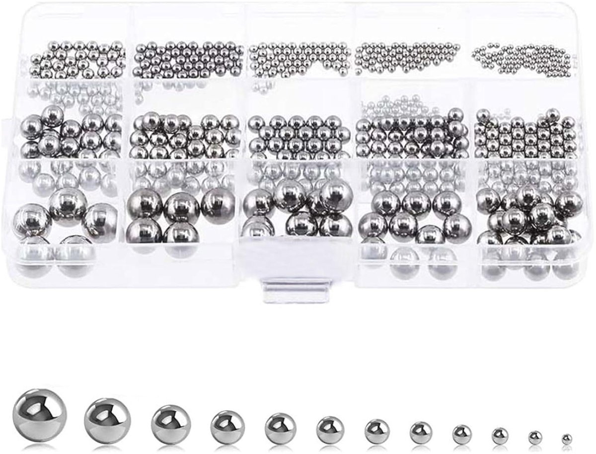 Kogellagers - fietswiel reserveonderdelen - roestvrijstalen - metalen ballen - 620 stuks - 12 maten - precisiestalen. Skateonderdeel kopen online