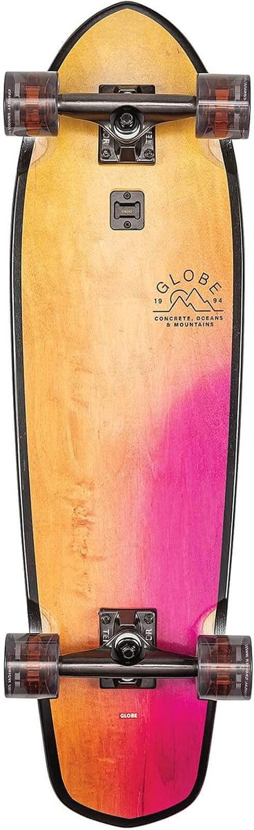 longboard 32 inch 7 laags kersenhout gecarverde shape 70mm wielen abec 7 lagers