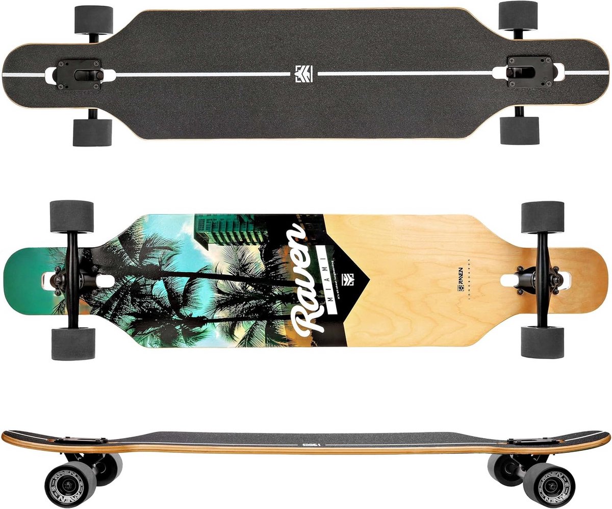 longboard skateboard cruiser 105cm hout abec9 lagers