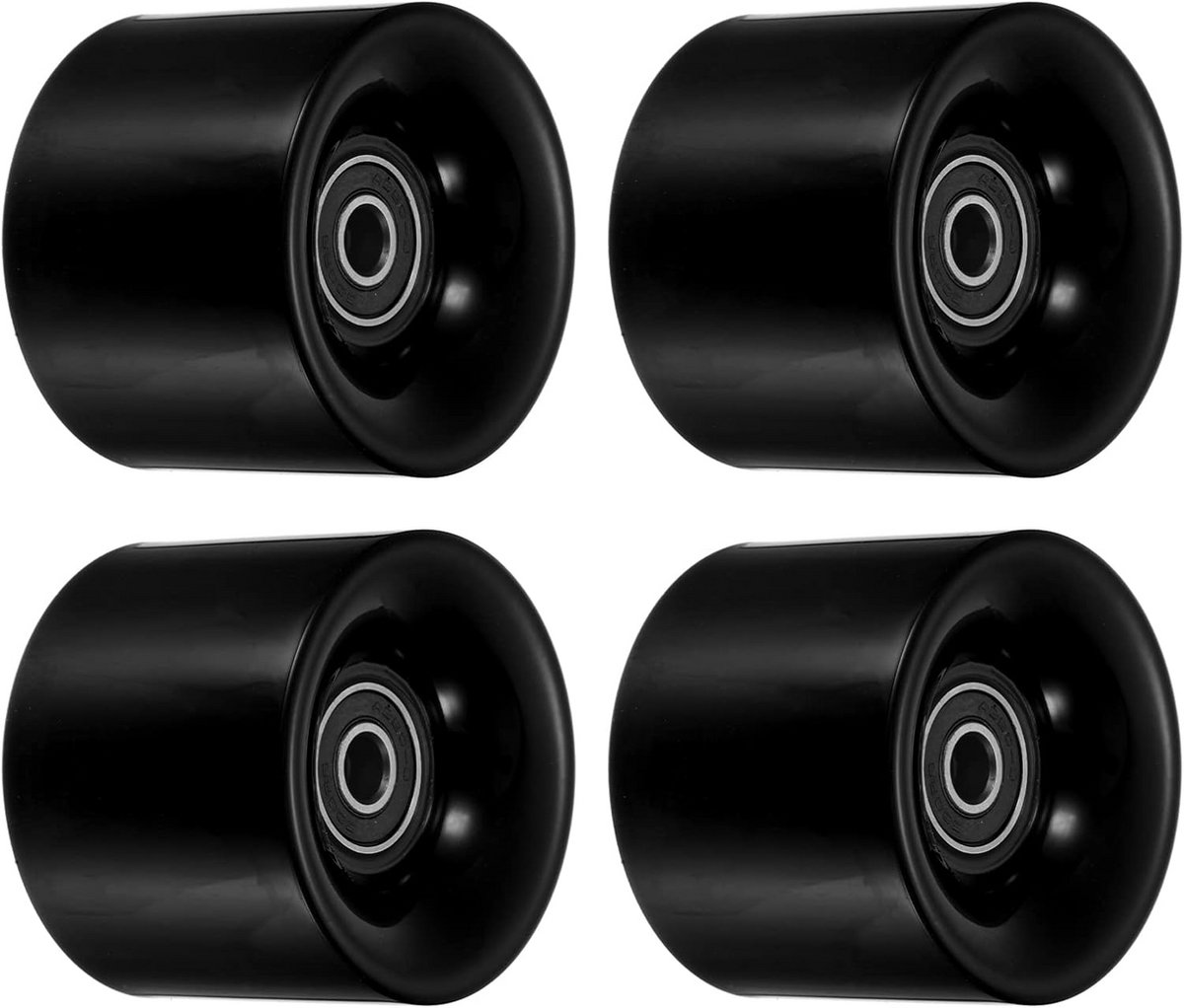 longboard wielen set van 4 met abec 9 lagers 60mm cruiser wielen 80a zwart voor skateboard vervanging