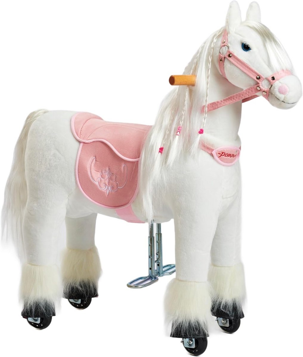 Loop- en Rijpaard Speelgoed met Wielen voor Kinderen - Pluche en Verstelbaar Loopfiets kopen online