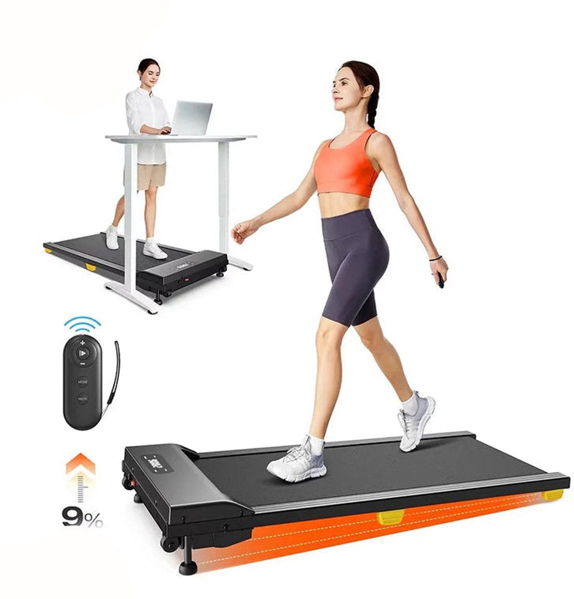 loopband hardloopband wandelmachine fitnessapparaat trainingsband compact design 9 verstelbare hellingshoek