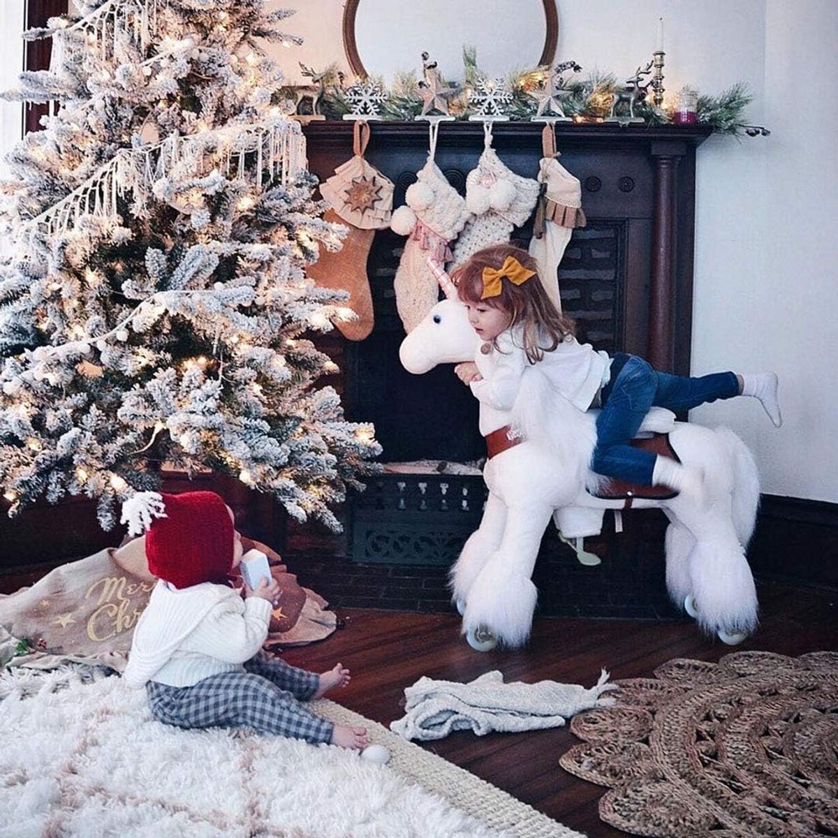 Loopdrieweg Pony Speelgoed voor Kinderen 4-9 Jaar - Pluche Rijpony met Eenhoorn Design Loopfiets kopen online