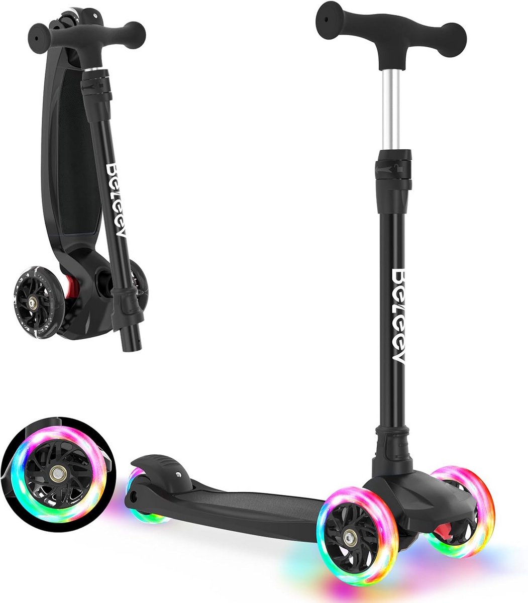 Loopfiets Kinderen 3 Wieler met Verstelbaar Stuur en Lichtgevende Wielen - Voor Jongens en Meisjes 3-12 Jaar Loopfiets kopen online