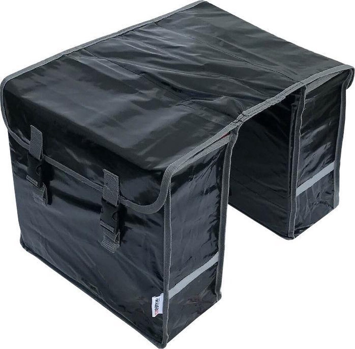 lynx dubbele fietstas bisonyl 32l zwart grijs