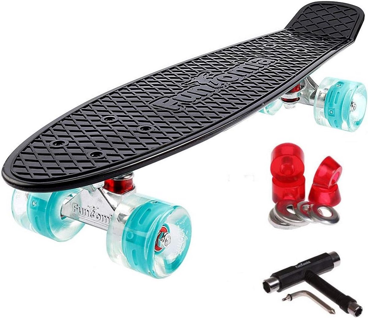 mini cruiser skateboard 57 cm met aluminium trucks en snelle lagers