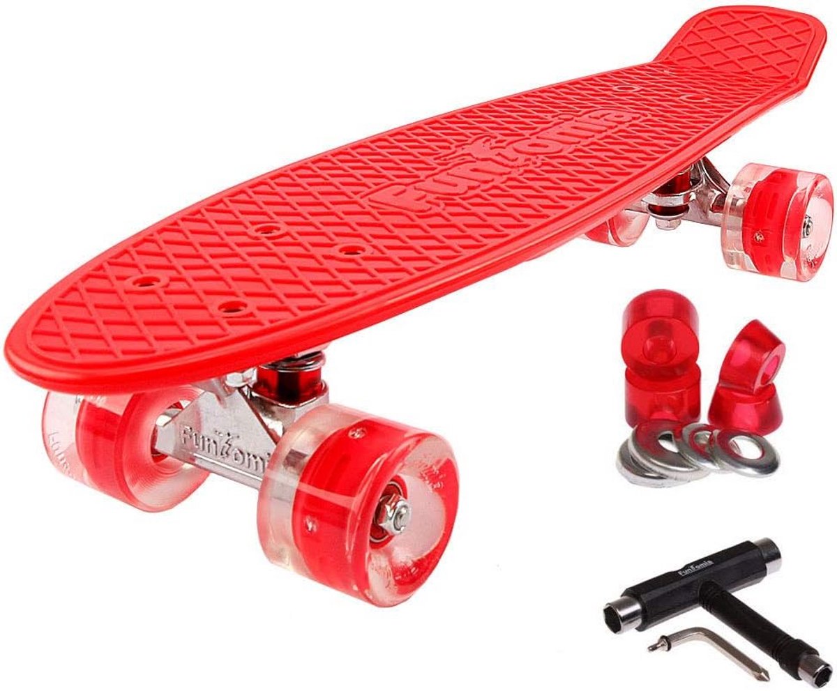 Mini Cruiser Skateboard 57 cm met LED Wielen Optie en Gereedschap Skateonderdeel kopen online