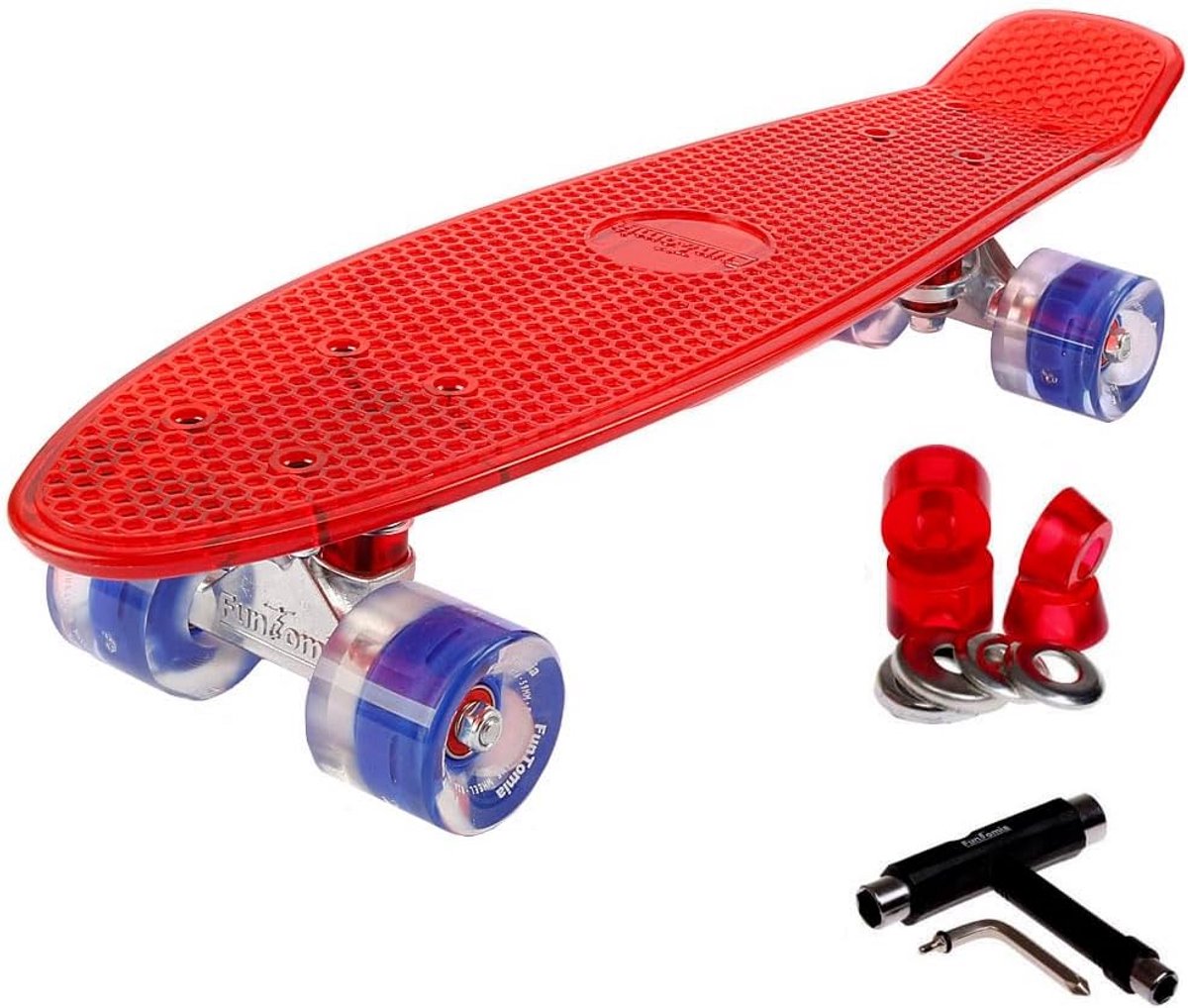 Mini Cruiser Skateboard 57 cm met LED Wielen Optioneel - Stevig Deck & ABEC-11 Lagers Skateonderdeel kopen online