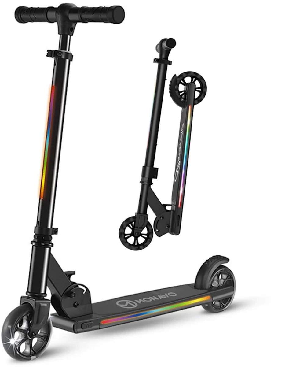 monavo veilige kinderstep met led lichtshow inklapbaar verstelbaar voor jongens meisjes tot 50 kg