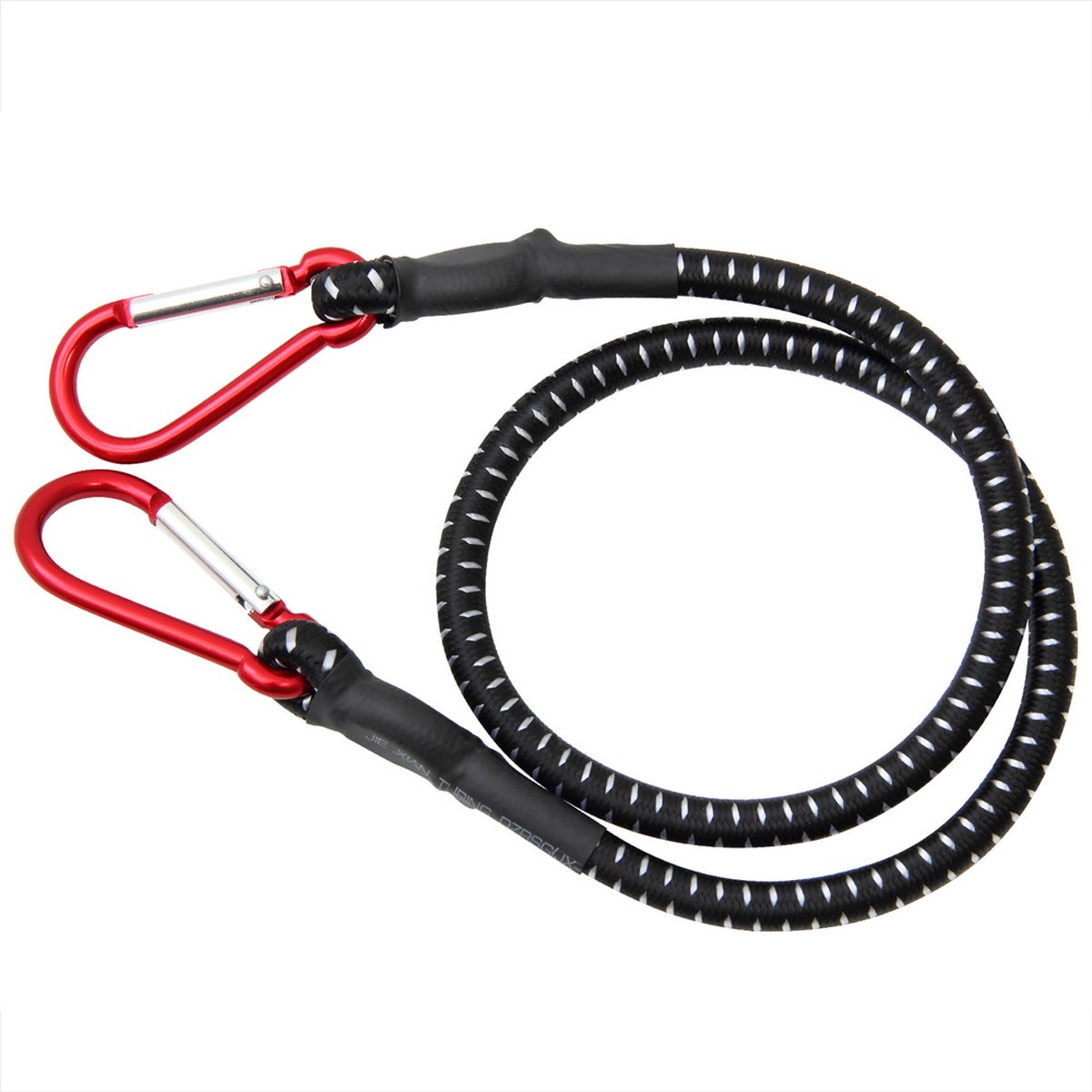 monzana rubberen snelbinder met karabijnhaak 100cm x 10 mm diameter zwart