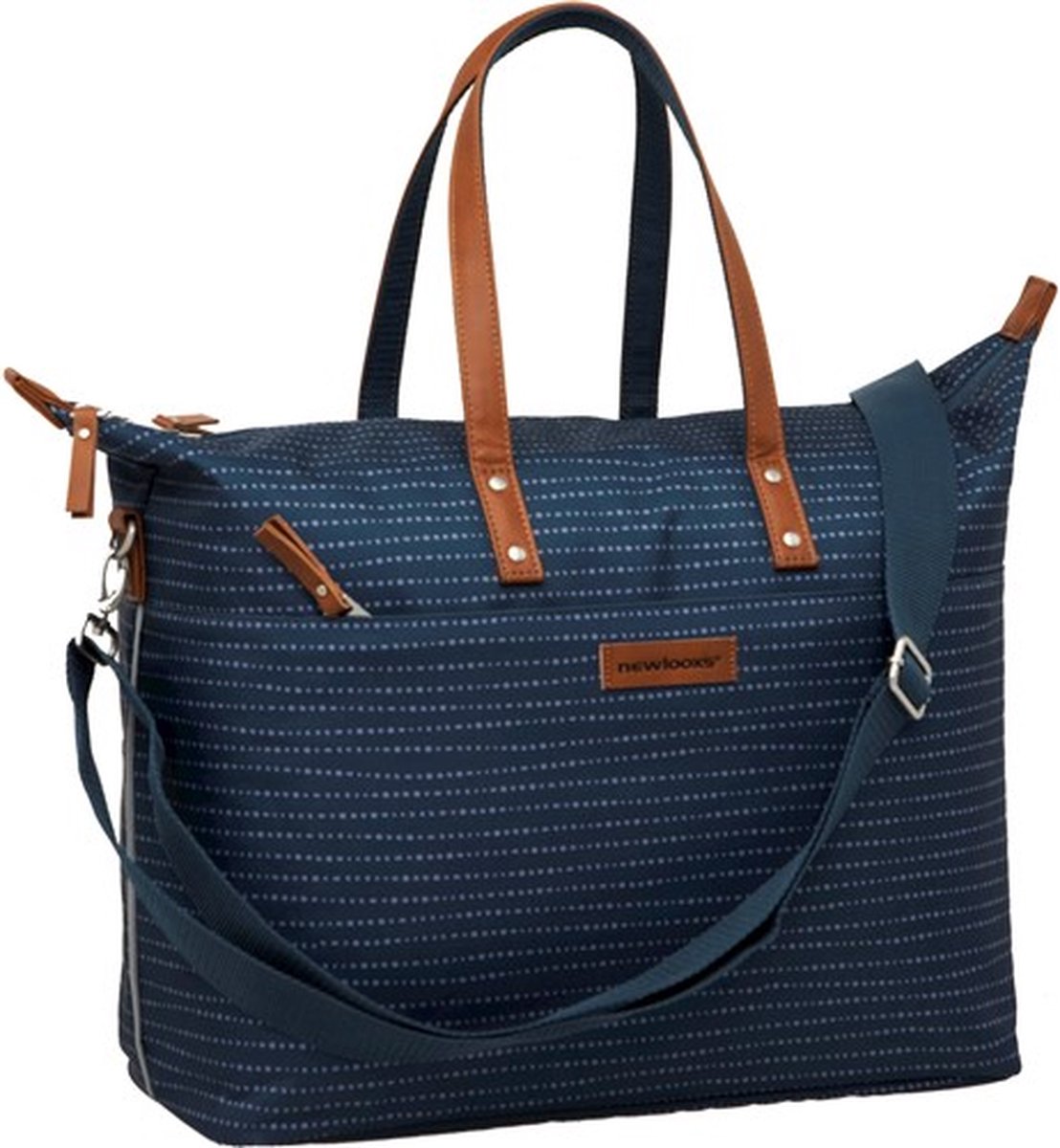 new looxs tendo nomi enkele fietstas laptoptas shopper 15 inch laptopvak 21 liter blauw