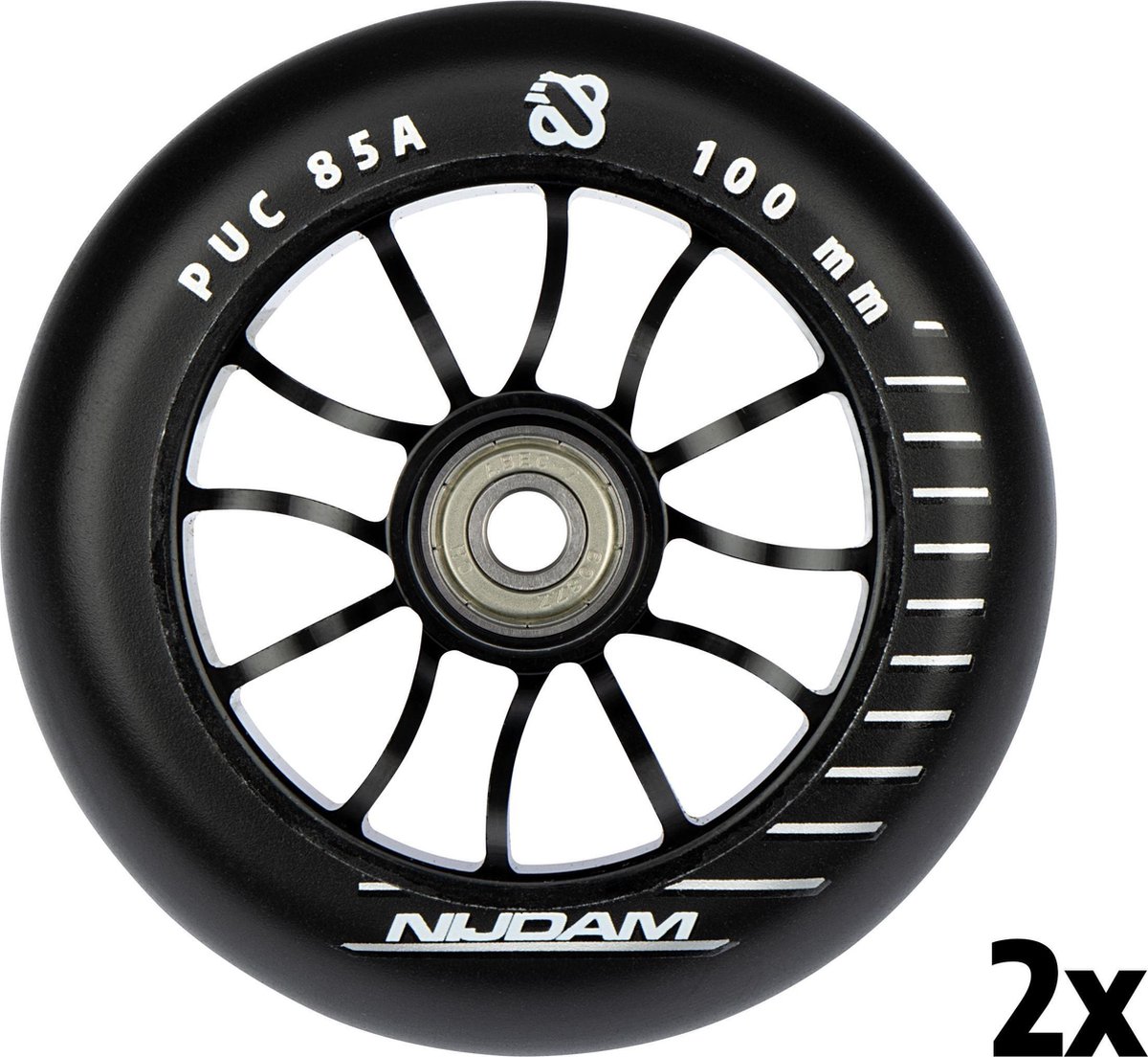 Nijdam Stuntstep Wielenset - Spoked Alu - Zwart - 2 Stuks Buitenspeelvoertuigaccessoire kopen online