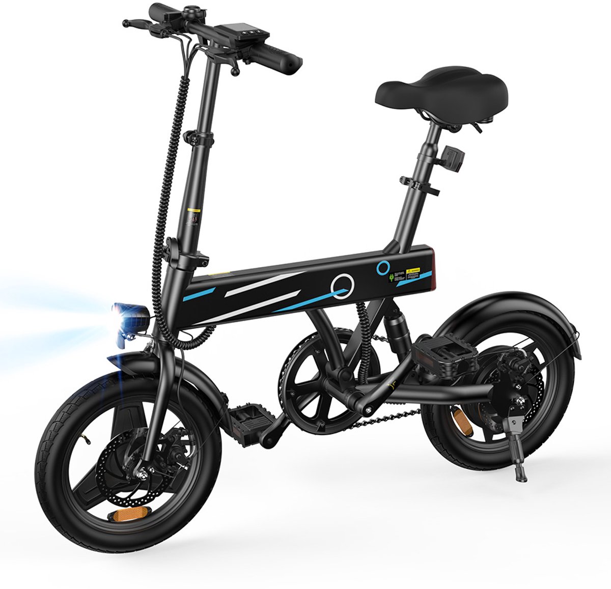 opvouwbare elektrische fiets eb1 14 inch met trapondersteuning slim lcd display 36v 7 8ah dubbele schijfremmen stedelijk woon werkverkeer