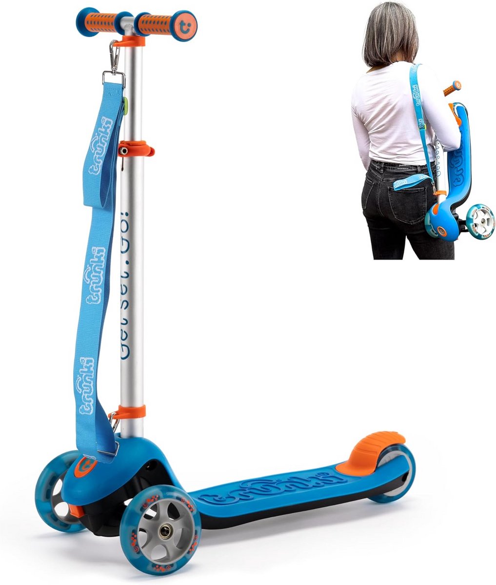 Opvouwbare Step met 3 Wielen voor Kinderen inclusief Sleepriem en Draagriem Driewieler kopen online