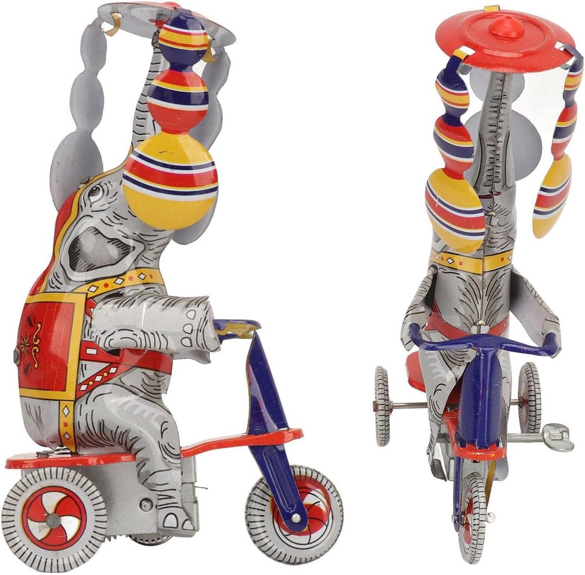 Opwindbare Blikken Speelgoed Olifant op Driewieler - Nostalgie Collectie voor Thuis - Nieuwigheid en Propspeelgoed Driewieler kopen online