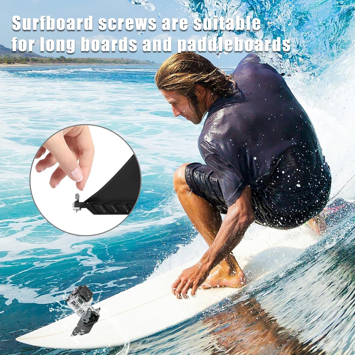 pack of 5 surfboard screws longboard daileron screws surfing stainless steel m4 screws board accessories stainless steel accessories for surfboards longboards and paddles