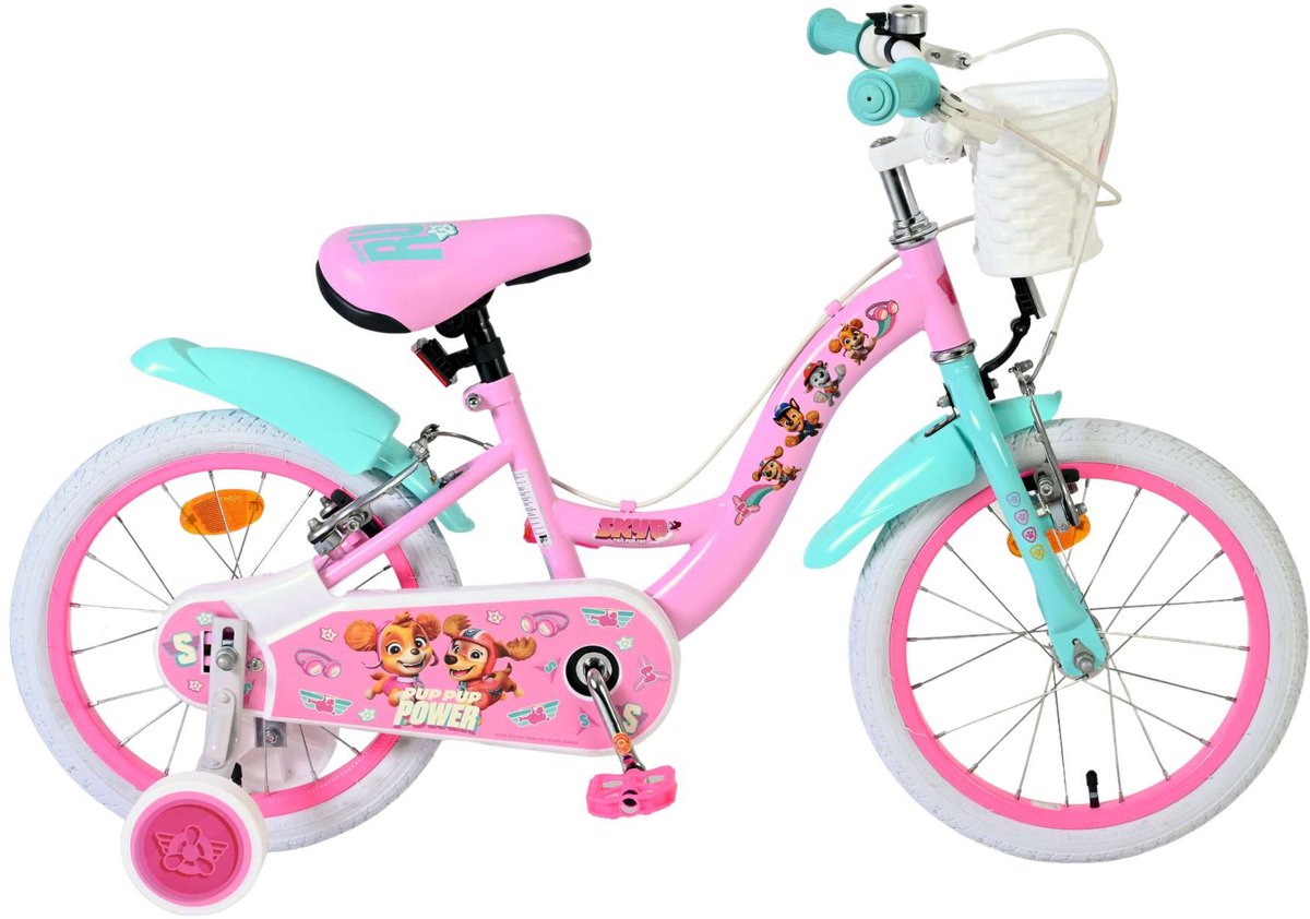 Paw Patrol Kinderfiets - Meisjes - 16 inch - Roze - Twee handremmen Kinderfiets kopen online