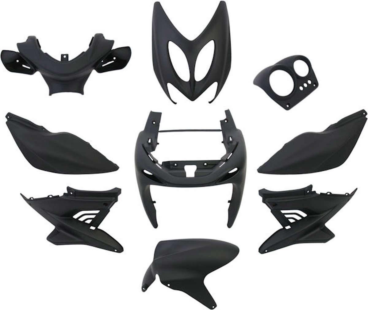 Plaatset Yamaha Aerox tot bj. 2014 9 delig mat zwart Fiets kopen online