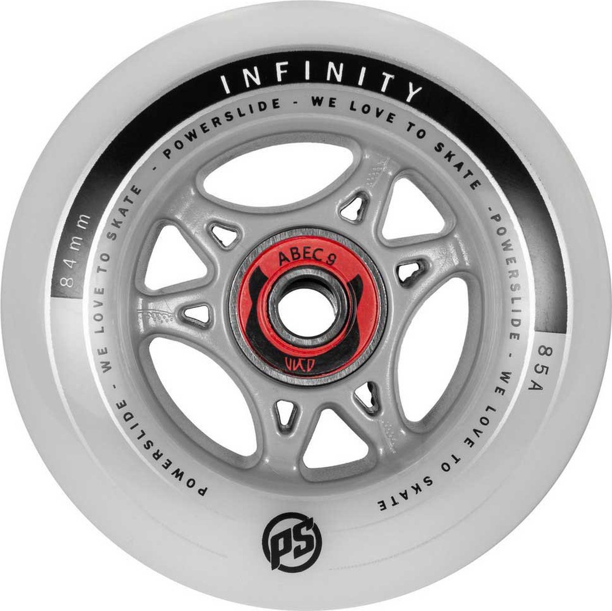 powerslide infinity 84 rtr abec9 bus 4 eenheden zilver