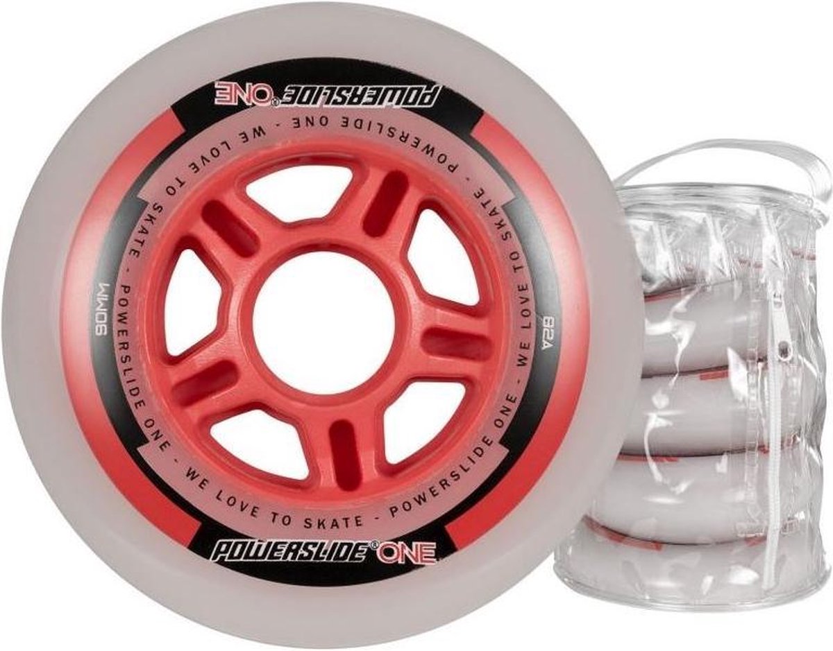 powerslide skatewielen one 90 mm polyurethaan rood 4 stuks