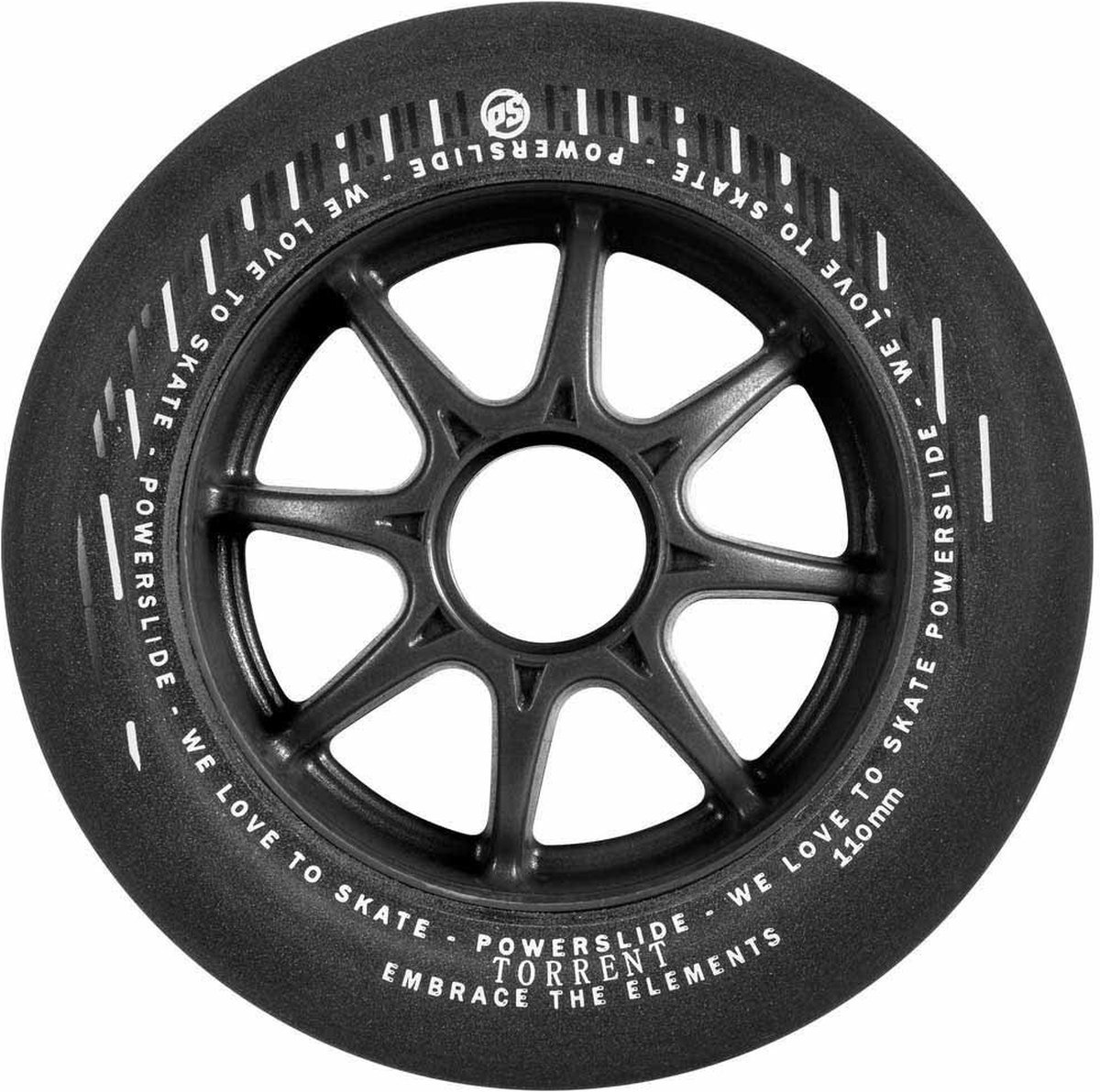 powerslide torrent rain 4 units wiel zwart 110 mm 84a