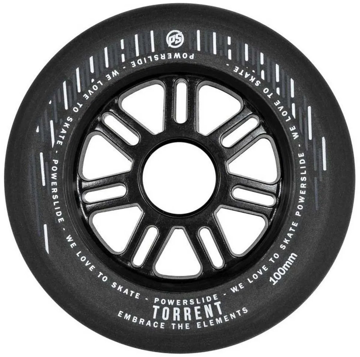 powerslide torrent rain wiel 4 eenheden zwart 80 mm