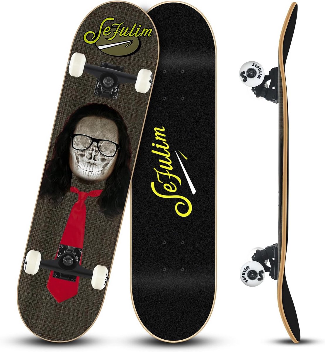 professioneel skateboard met abec 9 lagers en 7 laags ahorn hout compleet voor volwassenen en beginners